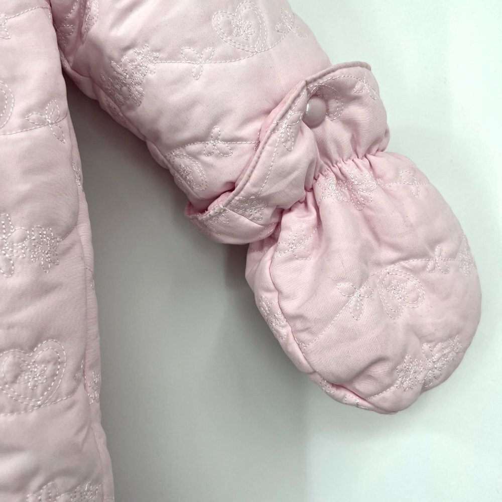 Rothschild Baby Girl Pink Faux Fur Woven Pram Outerwear Snow Suit Size 24 M - Picture 4 of 14